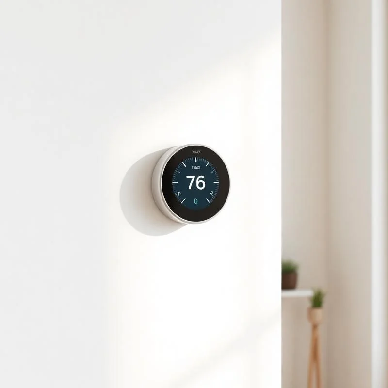 Smart thermostat installed by Crescent Electric in a Fort McMurray home